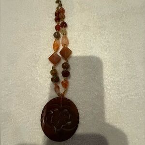 Brown stone necklace